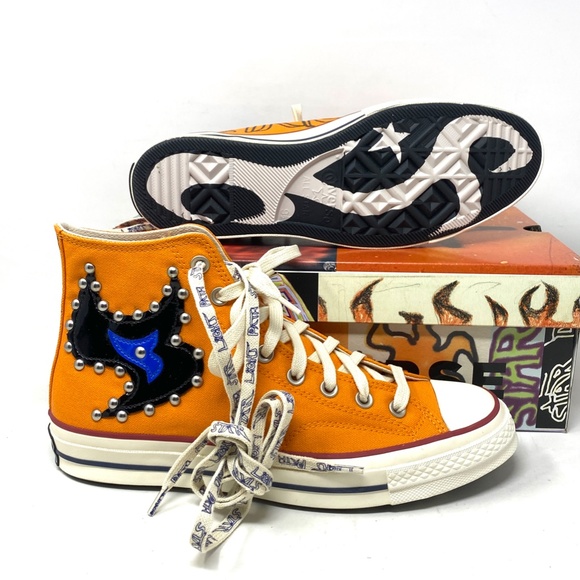 Converse x Come Tees Chuck 70 Shoes Orange Canvas Women Sneakers High A01762C - Picture 6 of 11